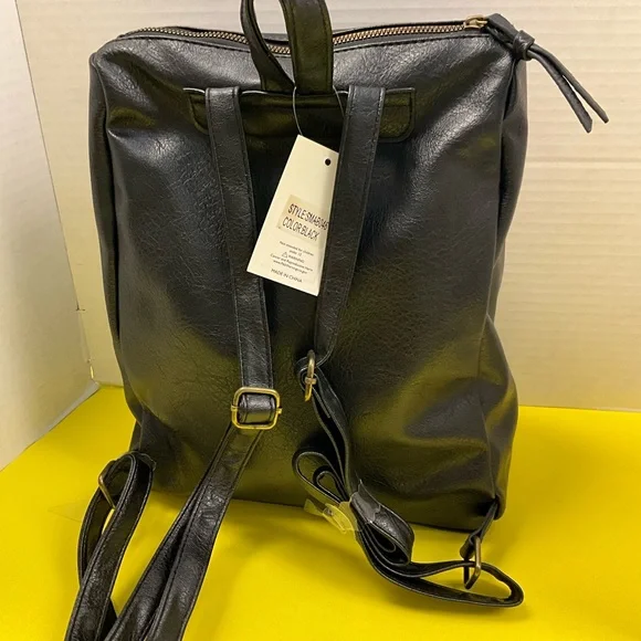 Black Embossed Front-Pocket Backpack - Picture 7 of 9